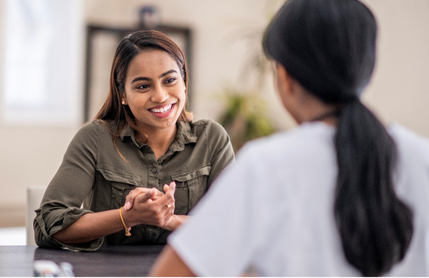 Patient speaking with provider about mental health