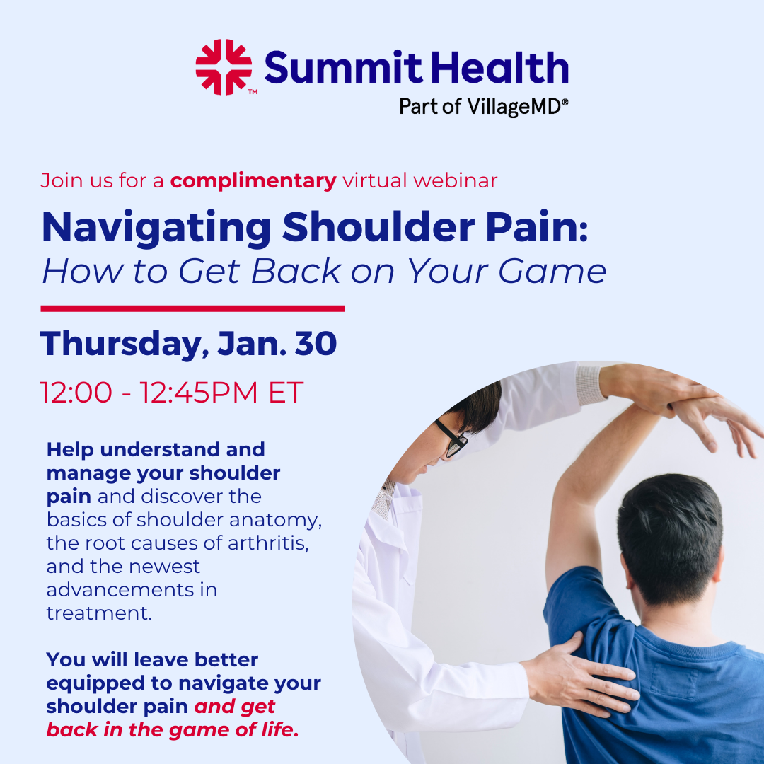 45-minute free, virtual webinar to help you understand and manage your shoulder pain