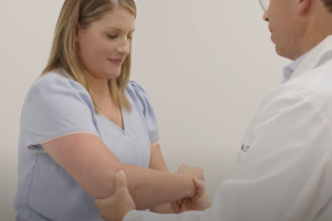 Woman with orthopedic doctor